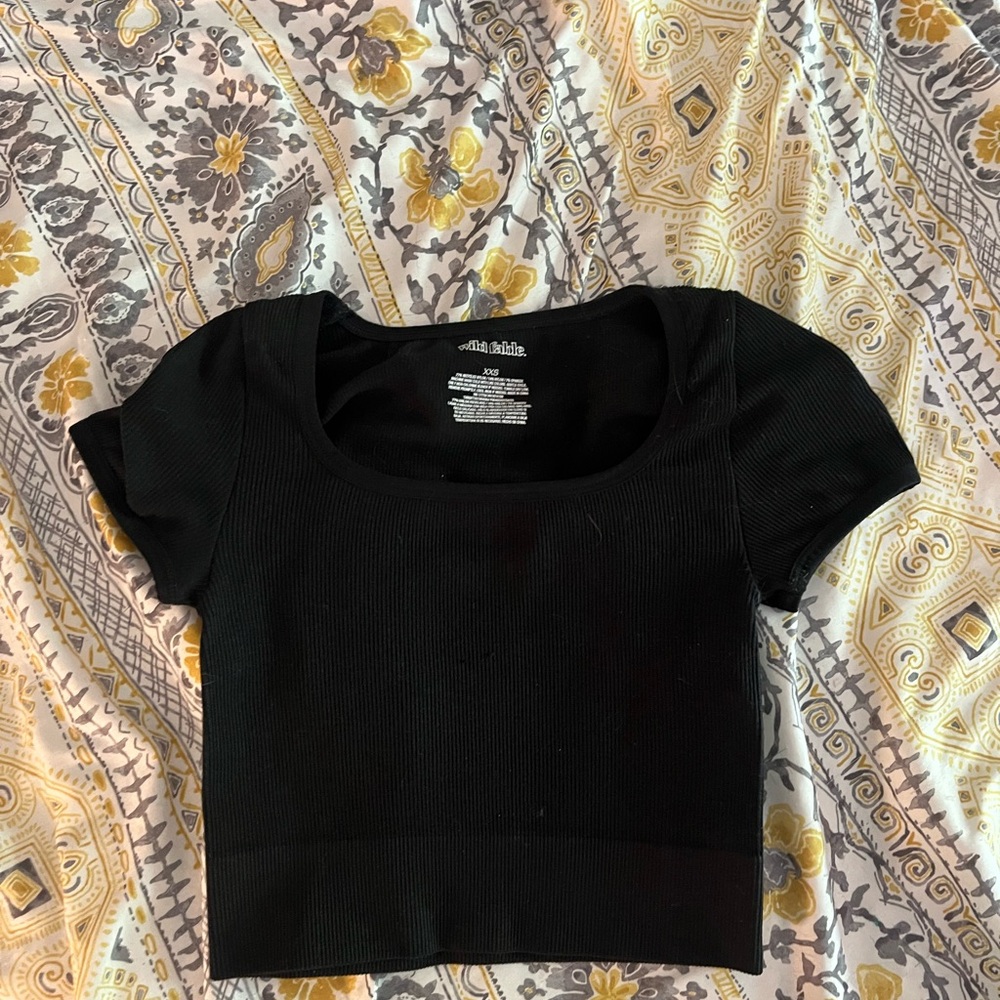 Wild Fable Black Fitted Crop T-Shirt